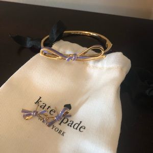 kate spade lavender bow earrings and bracelet